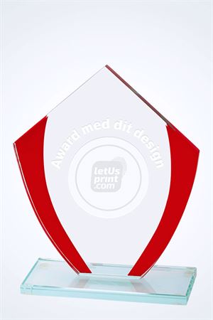 Award "Red" i flot facetteret glas - inkl. gravering