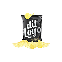 Chips i poser med logo