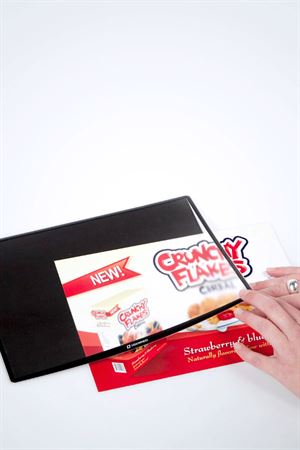Disk reklame - sælg mere ved kassen med in-store markedsføring - DeskWindo® fra LetUsPrint-com