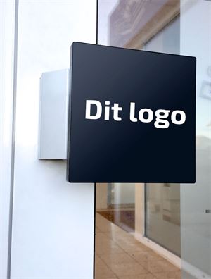 Dørhåndtag med logo - med konsol til montering i venstre siden af døren