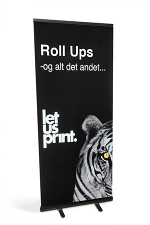 RollUp - Roll Up banner med sort kasette og stænger i forskellige størrelser