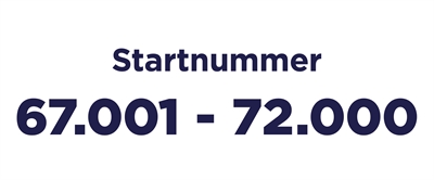 Kanalplade skilt 60 x 25 cm. - Startnumre
