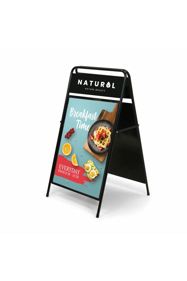 Klassisk gadeskilt med logotop - A1, med 2 plakater, satinpapir